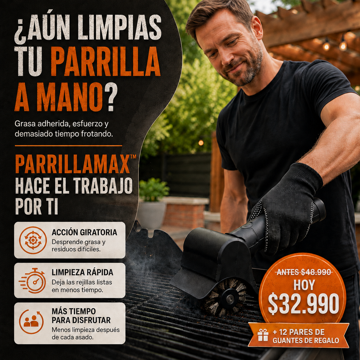 ParrillaMax™ + 12 pares de Guantes